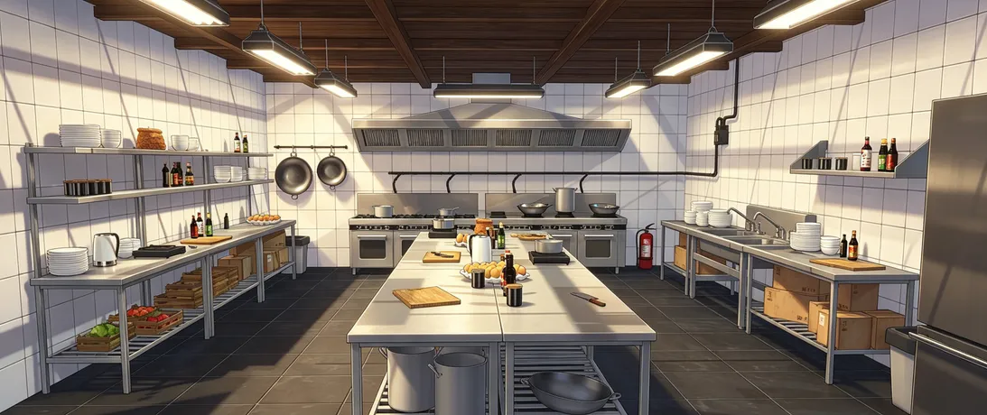 写实风格厨房场景3D模型，烹饪设计