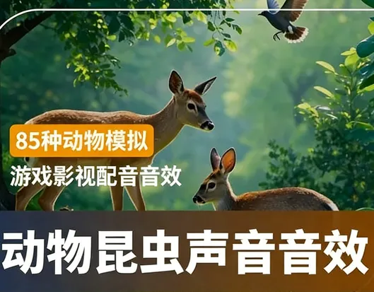 85种动物昆虫鸟类飞禽走兽等声音音效模拟