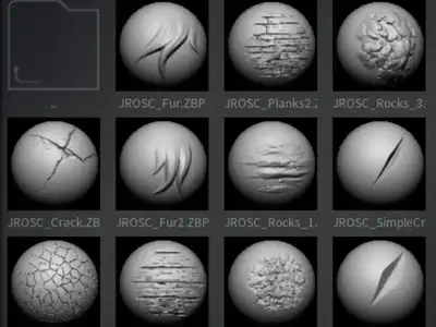 zbrush 墙面雕刻笔刷