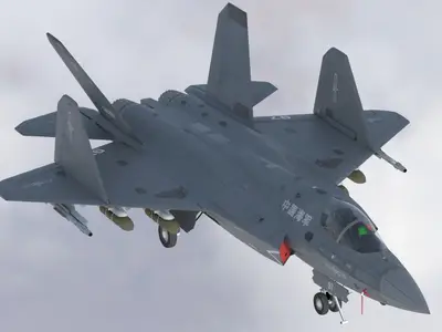 歼35CJ35C隐身舰载战斗机飞机带驾驶舱内饰