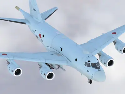 川崎P‑1海上巡逻机飞机带驾驶舱