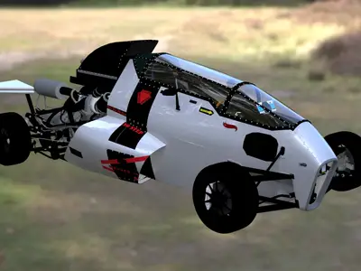 高精度 Hot Wheels 2JetZ 2.0 风火轮赛车 3D 模型，1:64 比例可 3D 打印 STL 模型