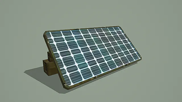 复古工业风固定式太阳能板3D模型