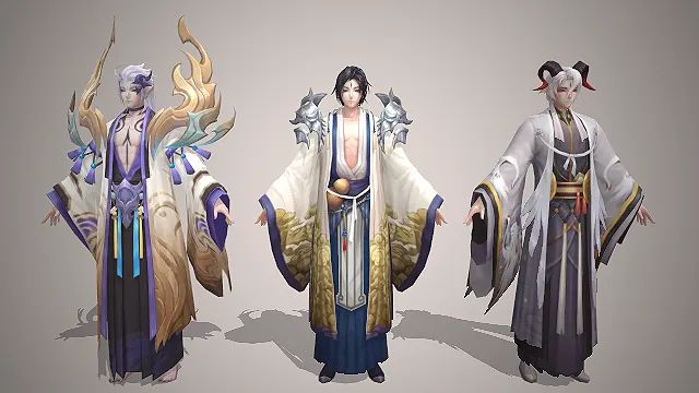 古风仙侠  和风服饰  玄幻设定  宽袖长袍