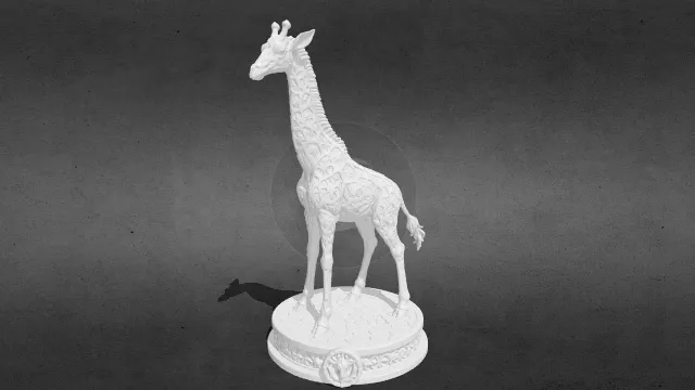 Safari风格装饰雕塑 威严长颈鹿 stl.stl