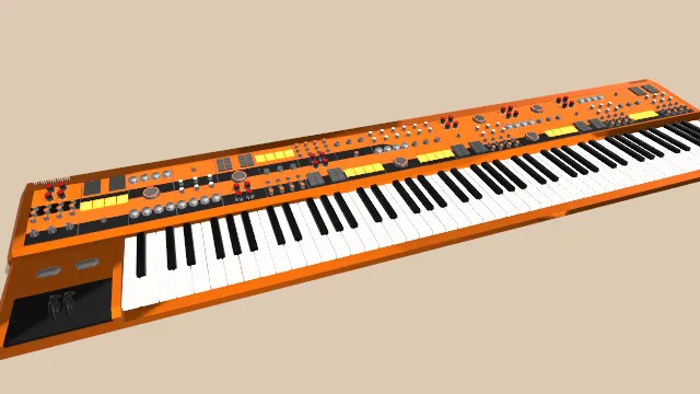 电子琴3D模型现代电子乐器的设计风格