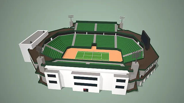 网球体育场  卡通竞技场馆  赛事举办场地  运动会建筑