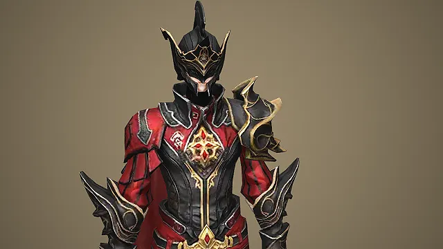 黑红金纹尖刺甲胄霸气男战将：赤焰冥棘战神模型