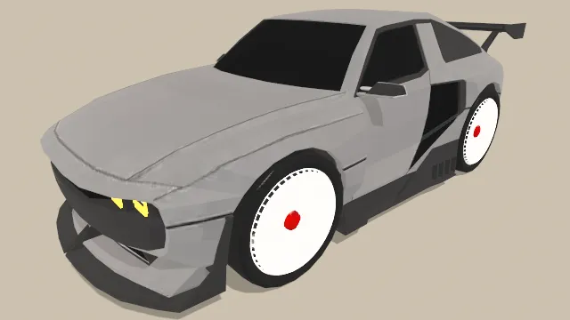 现代N Vision 74低多边形卡通风格汽车赛车跑车