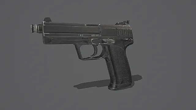 现代战术风USP手枪3D模型