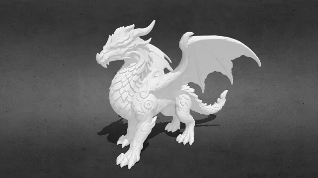 龙天界风格雕像obj