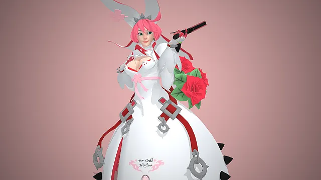 粉发兔耳  白红护士裙  甜酷反差  恋爱主题