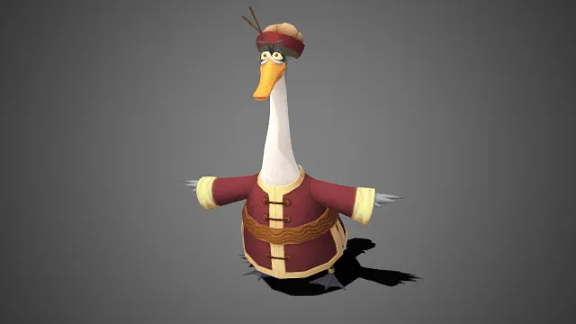 功夫熊猫  鹅老爹  白鹅  红棕帽子  唐装  掌柜  中式传统装扮  国风