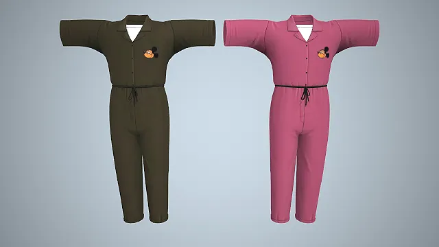 迪士尼联名款  工装连体裤  情侣款套装  休闲通勤风