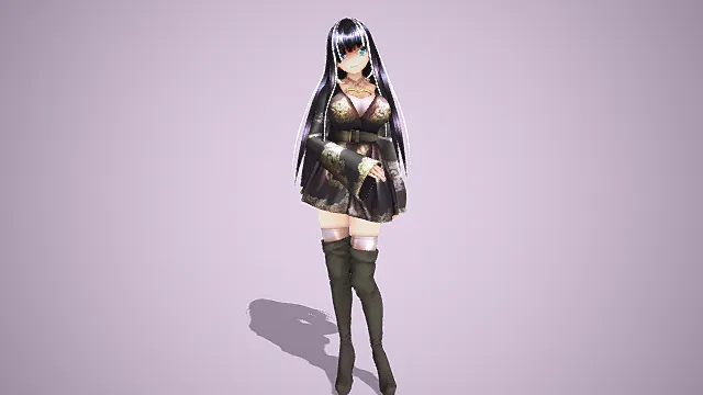 风格化 卡通 可爱 美少女 JK  角色模型