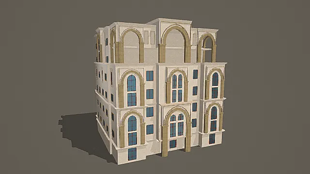 异域风格伊斯兰式多层建筑3D模型