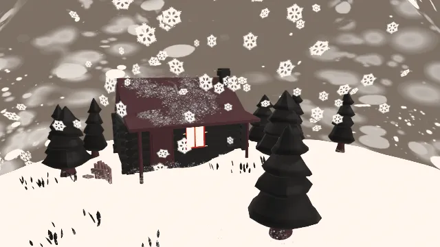 雪地场景雪屋房屋建筑树林