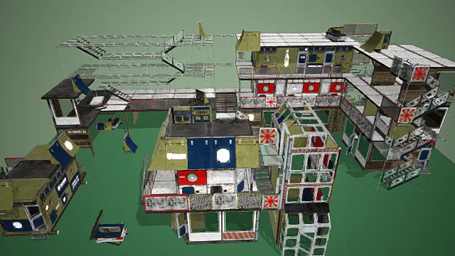 日本自卫队军事基地套件 3D模型