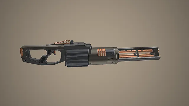 科幻步枪  未来枪械  工业风  铜色装饰