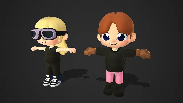 酷炫双星：金发墨镜女孩与棕发男孩的潮流组合