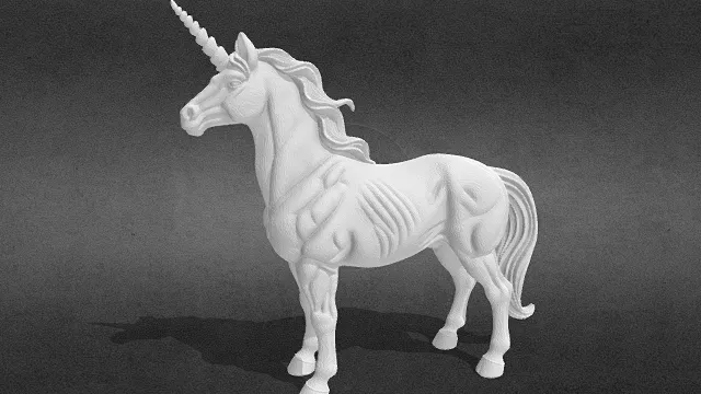 风格化 肌肉独角兽 独角马雕塑