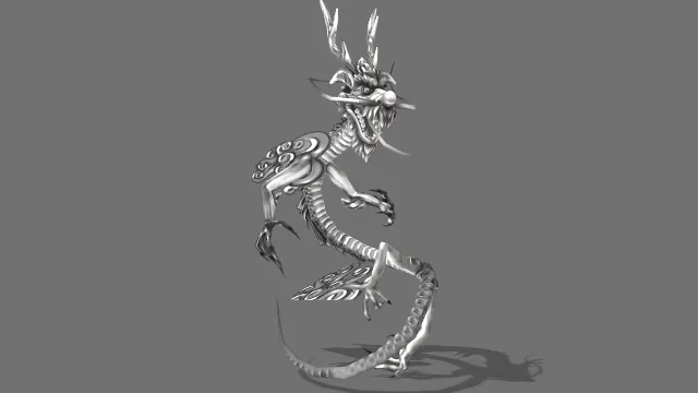 墨水古风素描龙快速姿势动物奇幻