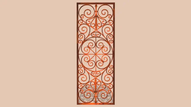窗户栏杆镂空花纹装饰模型