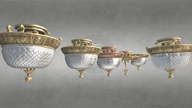 1912年代电灯吊灯透明玻璃罩家具集合