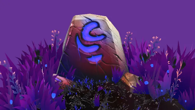 风格化模型符文石石头游戏道具