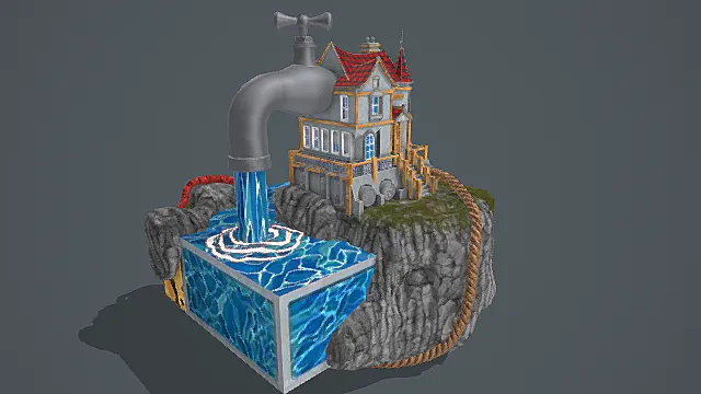 奇幻童趣风格微缩小屋模型 