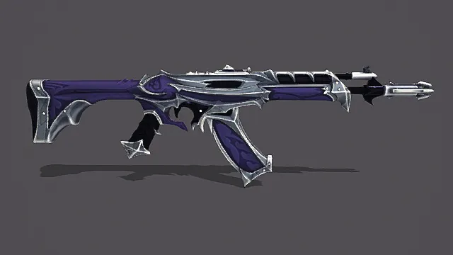奇幻魔纹风紫银雕花步枪3D模型