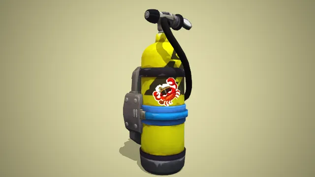 黄色的贴有红色小螃蟹和蓝色鲸鱼的罐子