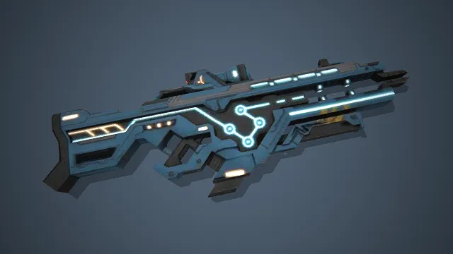 能量步枪  未来科技  赛博风格  蓝色光效