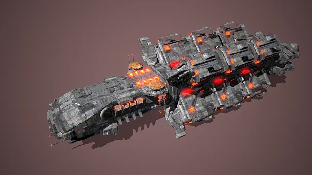 科幻飞行器太空船外星战舰飞船模型CargoShip F2