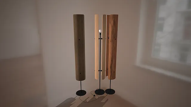 木质落地灯  极简主义  可调节灯板  现代家居