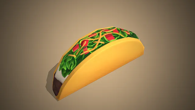 一个卡通风格的墨西哥塔可模型