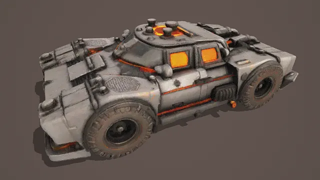 废土风装甲越野车3D模型