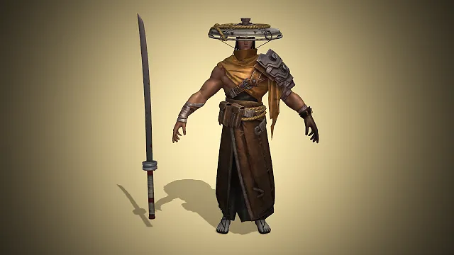 斗笠  武士长刀  3D 奇幻角色  古武风格  写实风