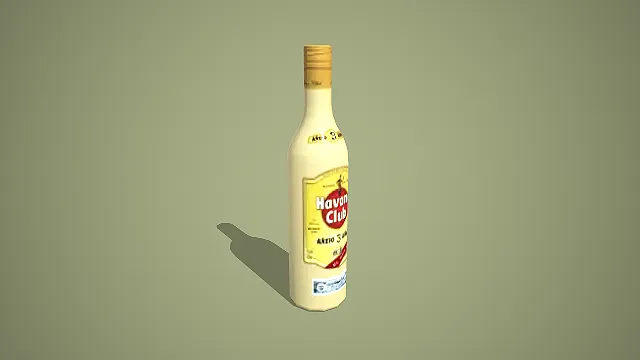 哈瓦那俱乐部 3 年陈酿朗姆酒 3D 低多边形古巴烈酒模型