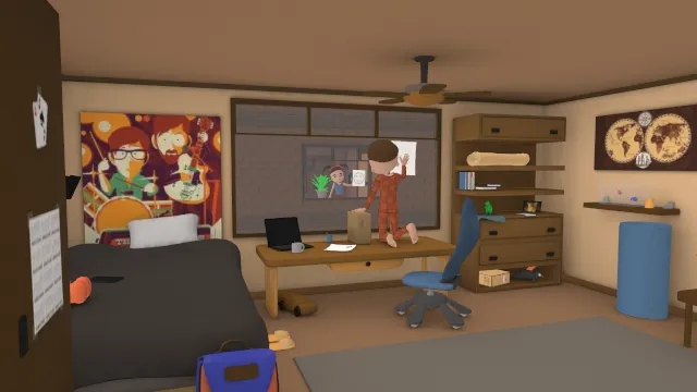 两个小孩成为新朋友室内布局房间建筑