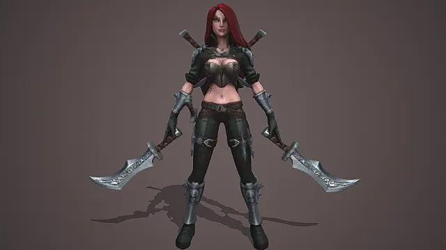 奇幻废土风格双持刃战士角色3D模型