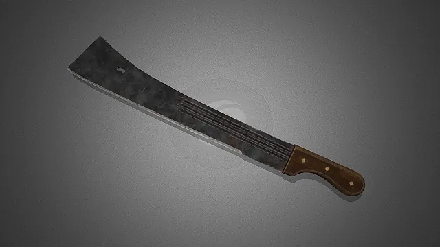 大砍刀  重度锈蚀  废土近战武器  做旧金属质感