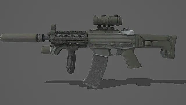 现代战术风多功能突击步枪3D模型