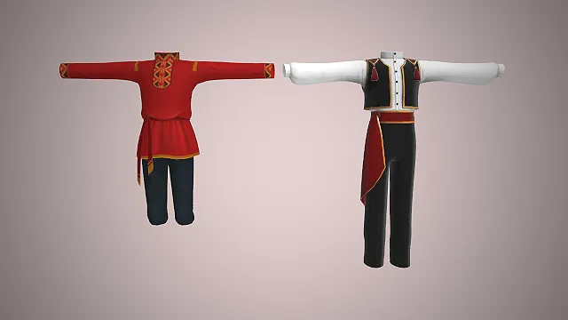 民族风男装套装  几何刺绣  撞色马甲  宽松灯笼裤  仪式感穿搭