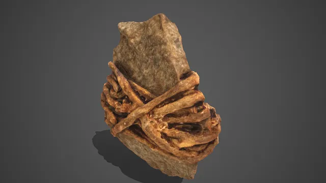 原始风  骨石组合摆件  枯骨  岩石  干瘪粗糙  神秘  部落主题