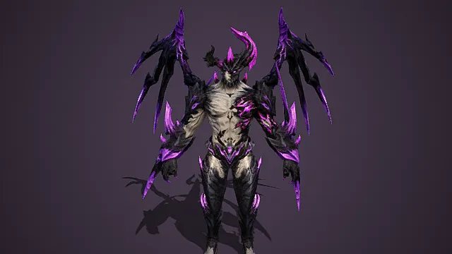 紫翼魔尊降临，暗黑风格3D恶魔模型