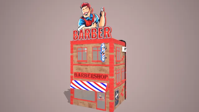 理发店标准化建筑楼层房屋场景