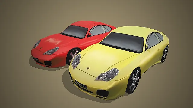 红黄双配色运动跑车 3D 模型