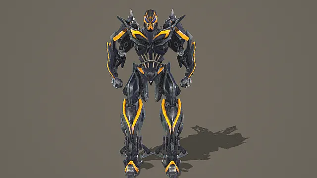 变形金刚风格黑黄机械战士3D模型