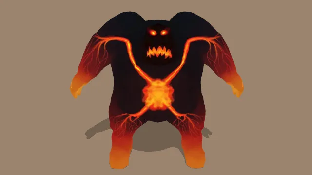 脂肪火焰怪物角色模型